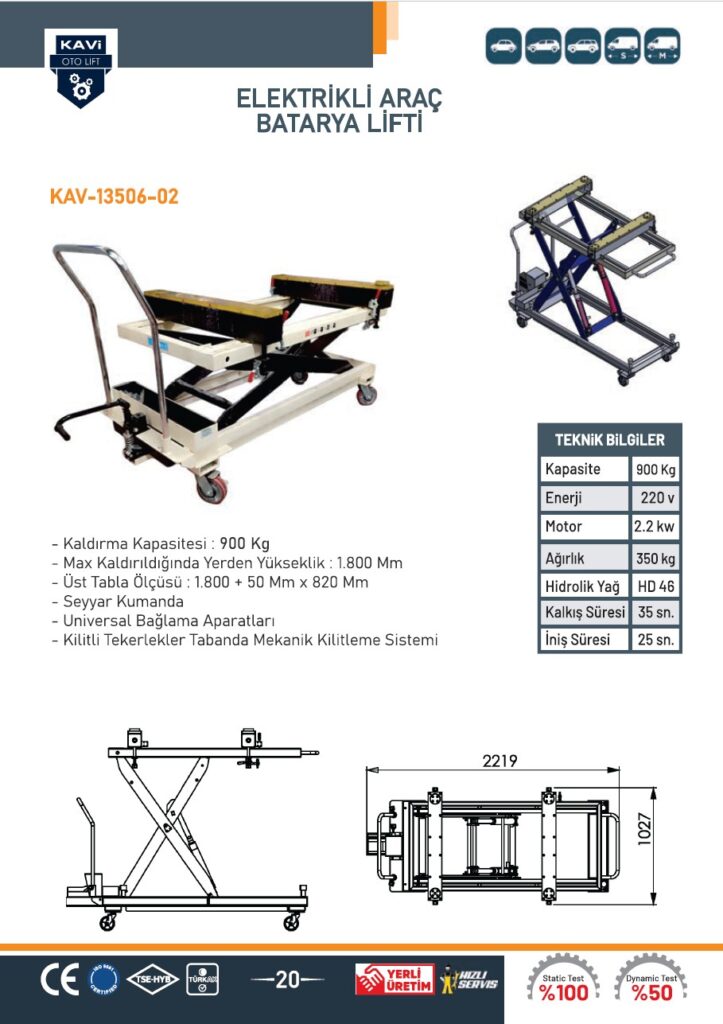 ELEKTRİKLİ ARAÇ BATARYA LİFTİ 2