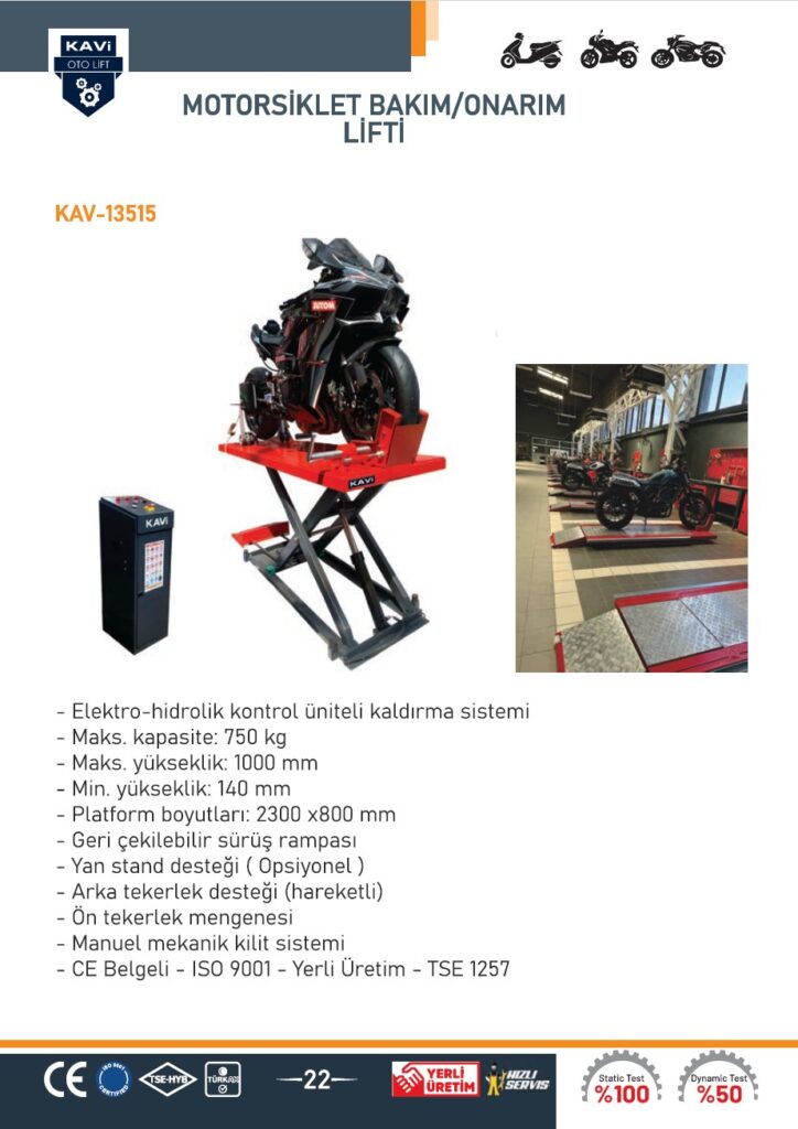 MOTORSİKLET BAKIM/ONARIM LİFTİ